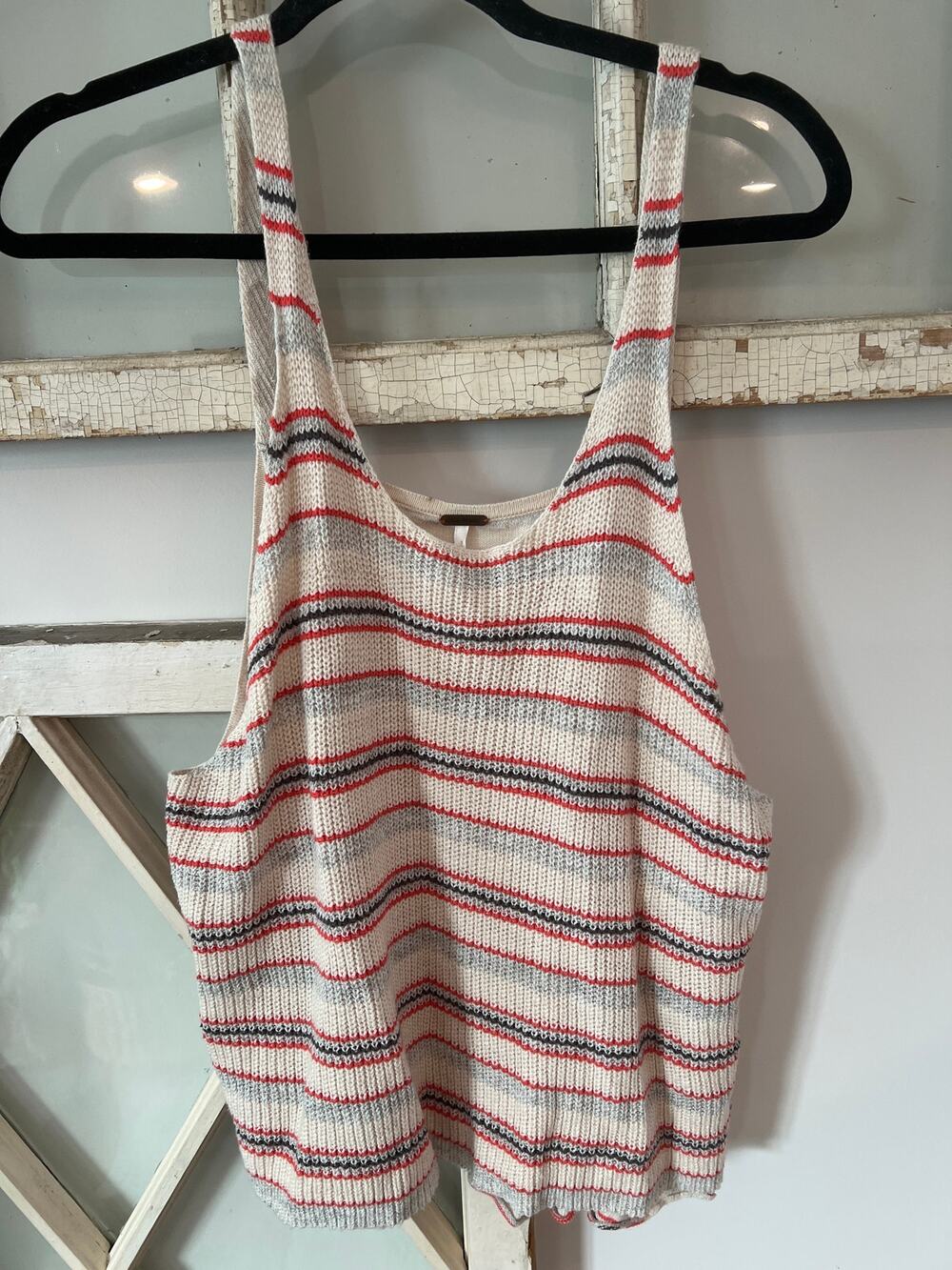 Free People size XS oversized striped sweater tank top